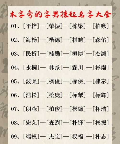 木字旁的字有哪些适合取名男孩,木字旁的字有哪些适合做男孩名字图2