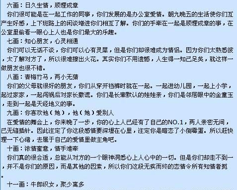 名字的匹配度看缘分,男女八字匹配度 目前状况不好 还有没有深一步发展...图1