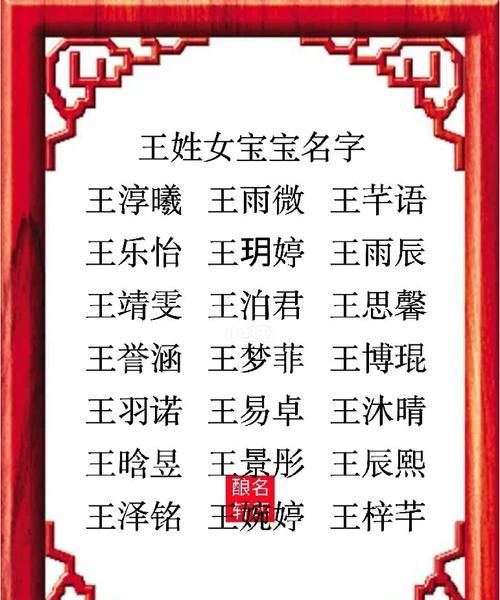 姓王的女孩名字洋气的,姓王女生叫什么名字好听图3