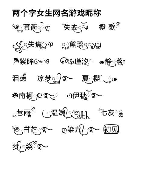 好听的游戏名字女唯美两个字,好听的游戏名字 要女孩的 两个字的 越多越好图2