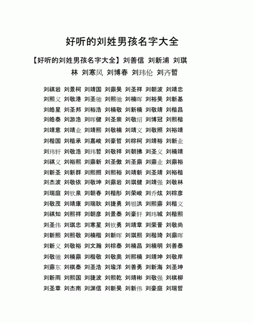 姓刘的独特的男孩名字,姓刘的男孩名字怎么取图1