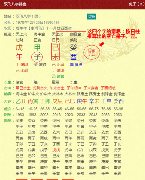 免费四柱八字排盘详解,免费四柱八字排盘图4