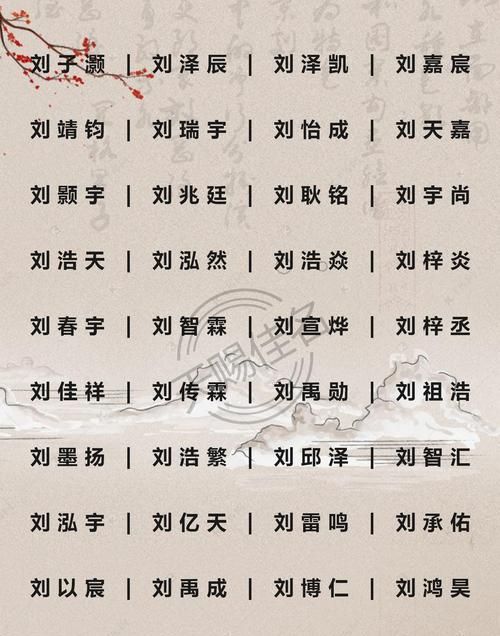 姓刘取名字大全男孩名字，姓刘今年六月份出生的男孩名字大全？图1