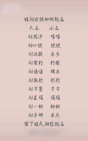 刘姓女孩名字大全,姓刘的女孩名字有气质图2