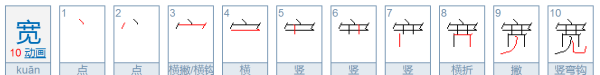 宽的笔顺笔画,宽字笔画笔顺怎么写图3