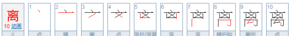 离的笔顺,离开的离最后一笔是什么图3