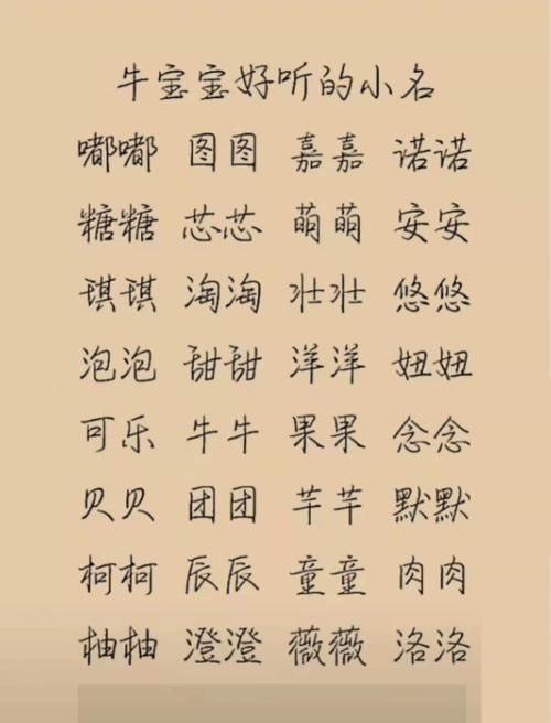 牛年男宝宝取什么名字好,牛宝宝男孩取名小名图4