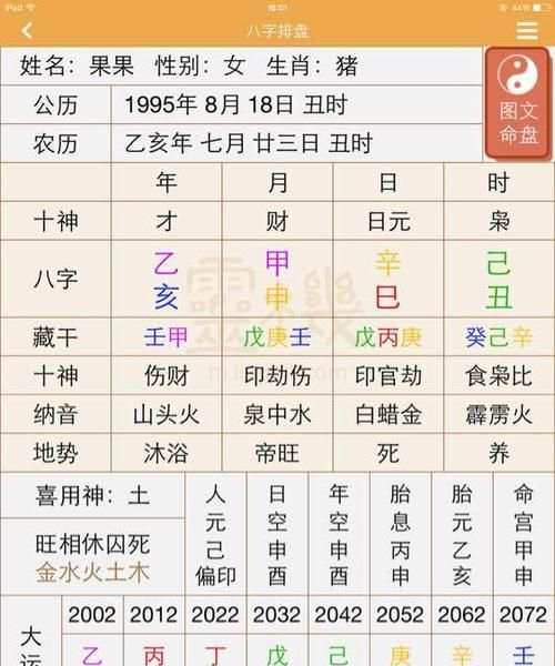 八字排盘算命解析,八字排盘详解图3