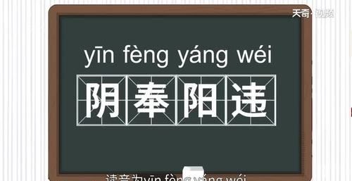 阳奉阴违的意思,阳奉阴违的意思是什么图1