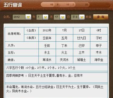 五行属性查询,人的生辰八字五行属性查询表图2