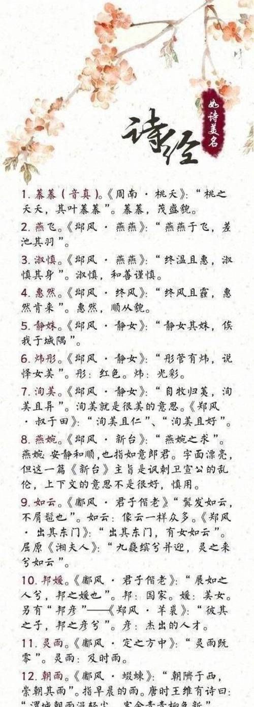 诗经中大气的公司名字,诗经 取名图1