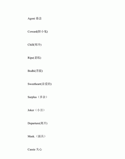 cf英文名字带翻译,cf英文名字格式好看的图1