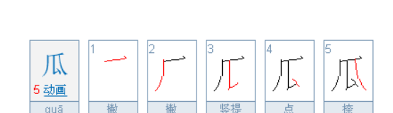 瓜的笔顺,瓜西瓜的瓜的笔顺是什么图2