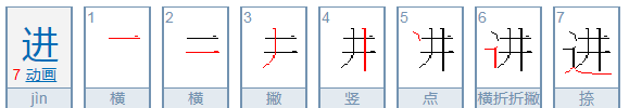 进的笔顺,进字的笔画顺序怎么写的图5