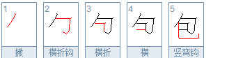 包的笔顺规则是先什么后什么与他相同的是,居和包的笔顺规则是什么图1