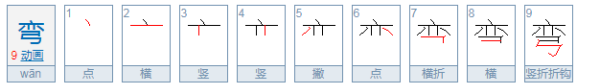 弯的笔顺,弯的笔顺是什么图1