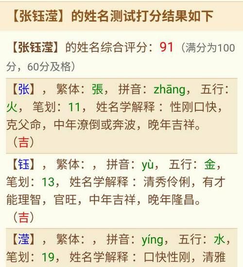 吉名字打分00分,吴靖瑶名字测试打分图2