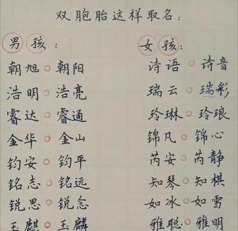 龙凤胎取名字大全免费,有涵养的龙凤胎名字一男一女小名图1