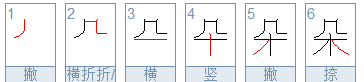 朵的笔顺拼音,朵的笔顺怎么写的笔顺图3