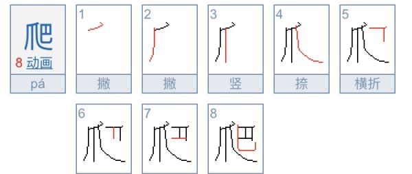 爬的笔顺规则是先什么后什么,爬的笔顺怎么写图3