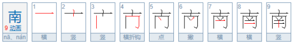 南的笔顺,南字的笔画顺序怎么写图片图8