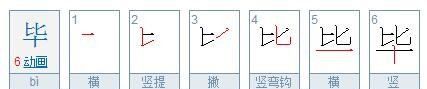 毕的笔顺,毕的繁体字的笔顺图2