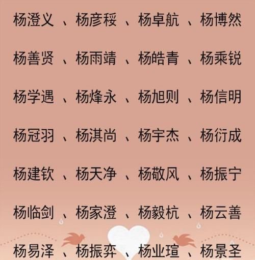 杨姓取名字大全男孩,姓杨的好名字男孩2022年出生图8