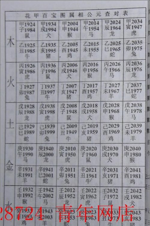 五行金木水火土命查询表,金木水火土查询表大全,2007年属啥啥命图2