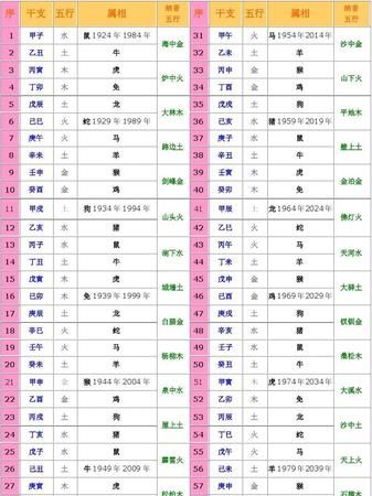 天干地支五行对照表,天干地支与五行阴阳对照表图3