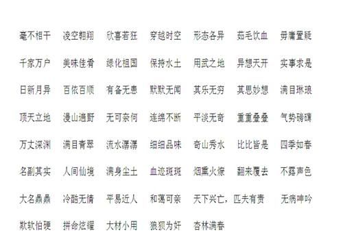 四字词语大全000个,好词大全4字的100个简单图1