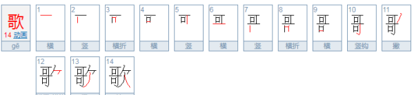 歌的笔顺,拼音歌的笔顺是什么图5