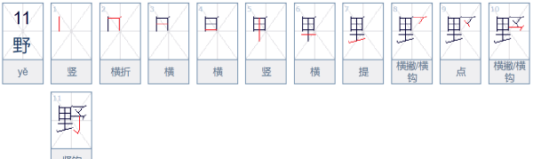 野的笔顺组词,田野的野字的笔顺是什么图14