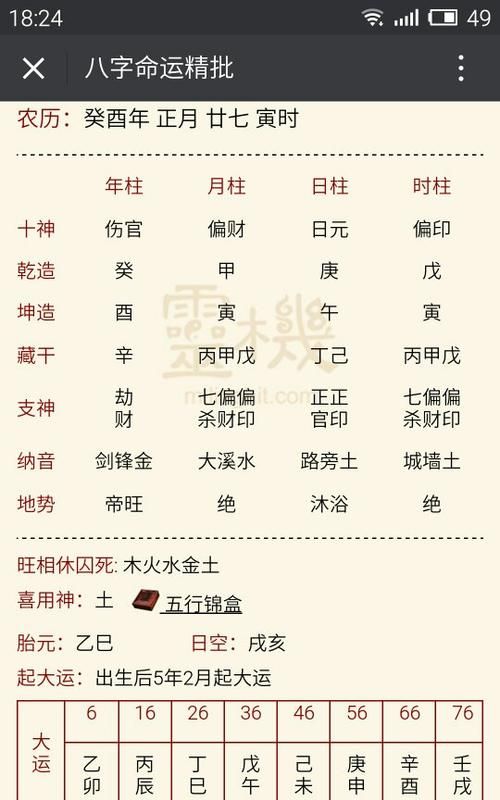 八字命盘自动解读,八字命盘怎么看图解图2