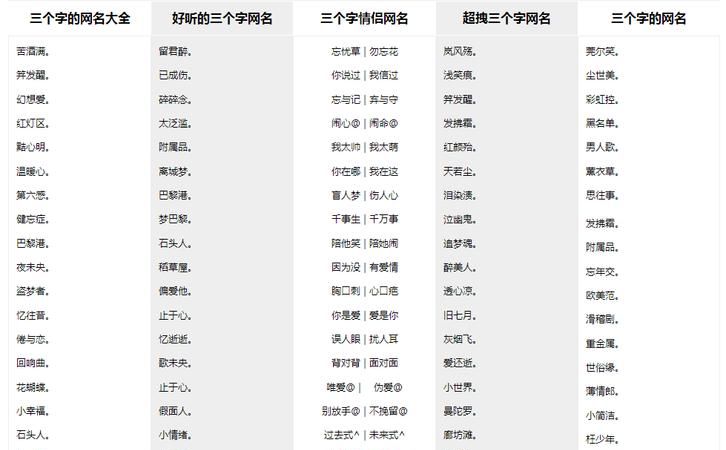 三个字的网名大全,三个字的吉祥网名大全图2