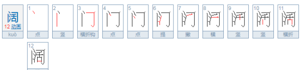 阔的笔顺,阔的拼音图1