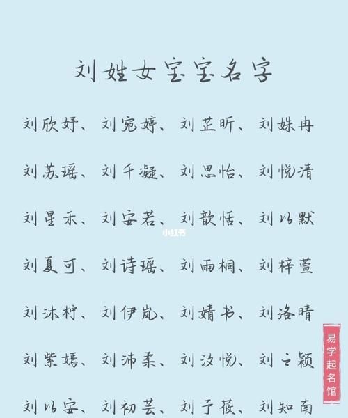 女儿姓刘叫什么名字好,姓刘的女孩起名大全最好的图4