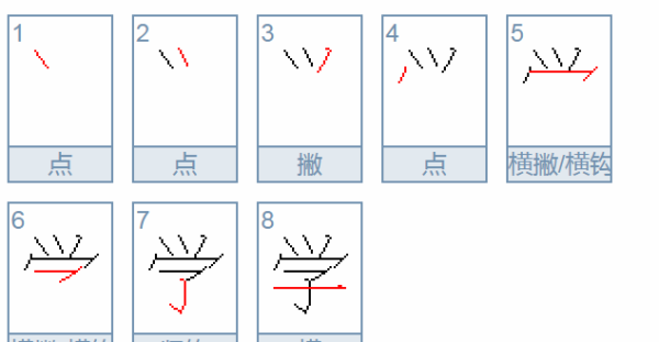 学的笔顺,学会的学的笔顺图1