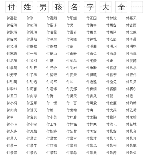 付姓女宝宝起名,姓付的女孩取什么名字好图4