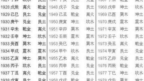 八字五行对照表,生辰八字与五行对照表图4