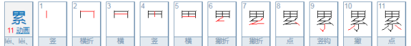 累的部首是田,累的部首是什么部图1