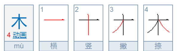 木的笔顺规则是从上到下,木字在田字格怎么写田字格图2