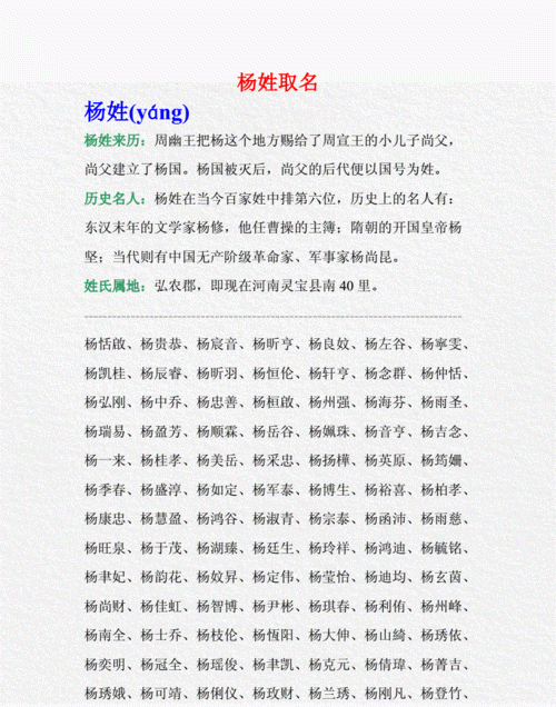 杨氏家族名字大全,杨氏字辈排行总汇·河南图4