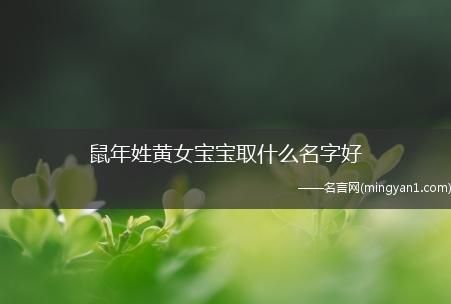 姓黄好听稀少的名字,姓黄好听稀少的男孩名字四字图2