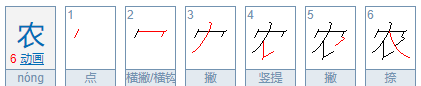 农的笔顺,农的笔顺和部首图1