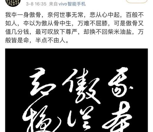 一身傲骨不认输的句子,一身傲骨的霸气短句书法作品图3