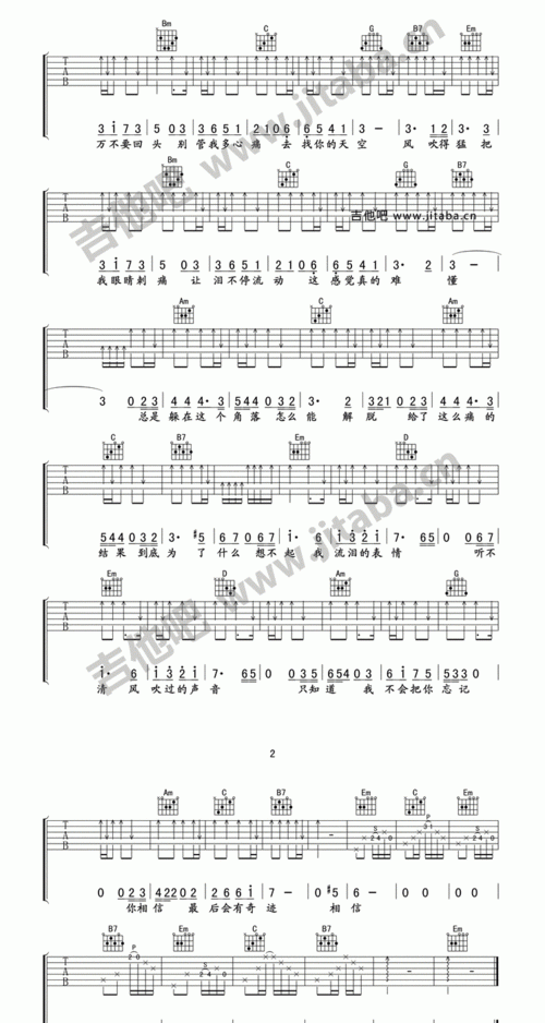 风 刘心 吉他谱,雨过之后吉他谱扫弦图3