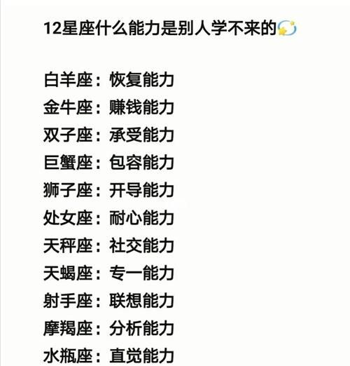 最准确的十二星座性格
,十二星座性格特点分析十二星座性格特点图片图1