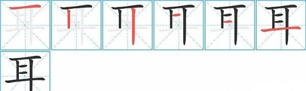 耳的笔顺田字格,口目耳手田字格正确书写教案图5