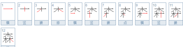 森的笔顺,森林的森的正确笔顺图6