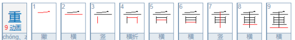 重的笔顺,重字的笔顺怎么写图3